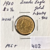 1900 GOLD QUARTER, EAGLE