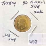 1923 (41) TURKEY GOLD