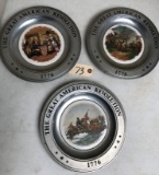 3 Pewter Plates