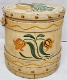 Primitive Wooden Firkin with Lid