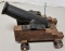 Small Unmarked Cannon on Wooden Base