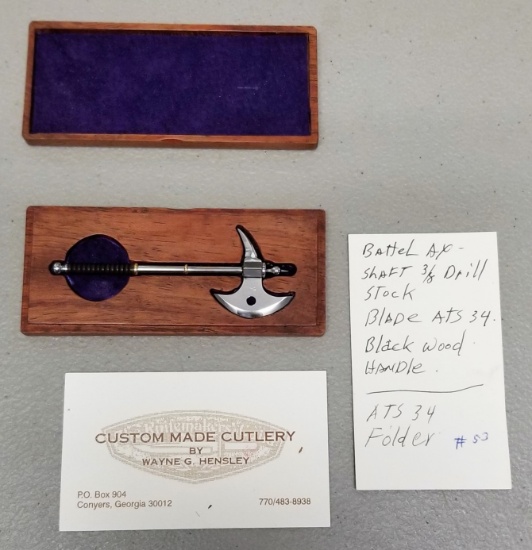 "Loos" Miniature Battle Ax in Wooden Show Box
