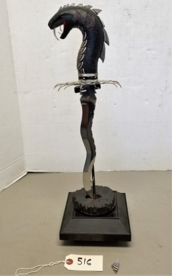 Large Custom "Snake" Dagger on Stand