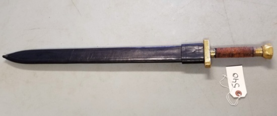 33" Handmade Unmarked Sword with Leather Sheath