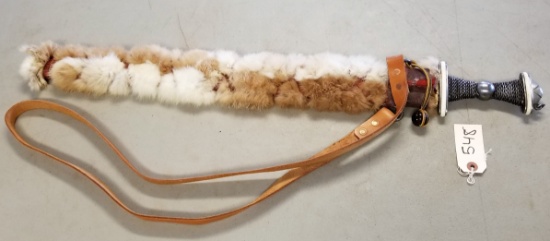 Unique Handmade Sword with Leather & Fur Sheath