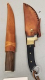 Pair of Fixed Blade Knives with Leather Sheaths
