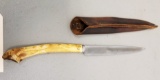 Handmade Unmarked Bone Handle Knife