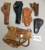6 - Assorted Size Leather Holsters