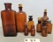 Early Amber Glass Bottle Set