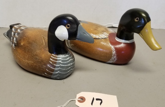 (2) Wooden Duck Decoys