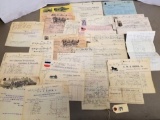 Assortment Sales Receipts Dating Back To 1893