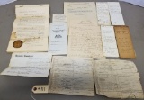 Assortment Of Documents Dated Back To 1833