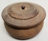 Small Decorated Wooden Snuff or Powder Box