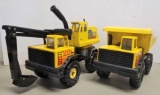 2 Large Vintage Metal Tonka Trucks