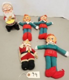 Early Santa And Elves Lot