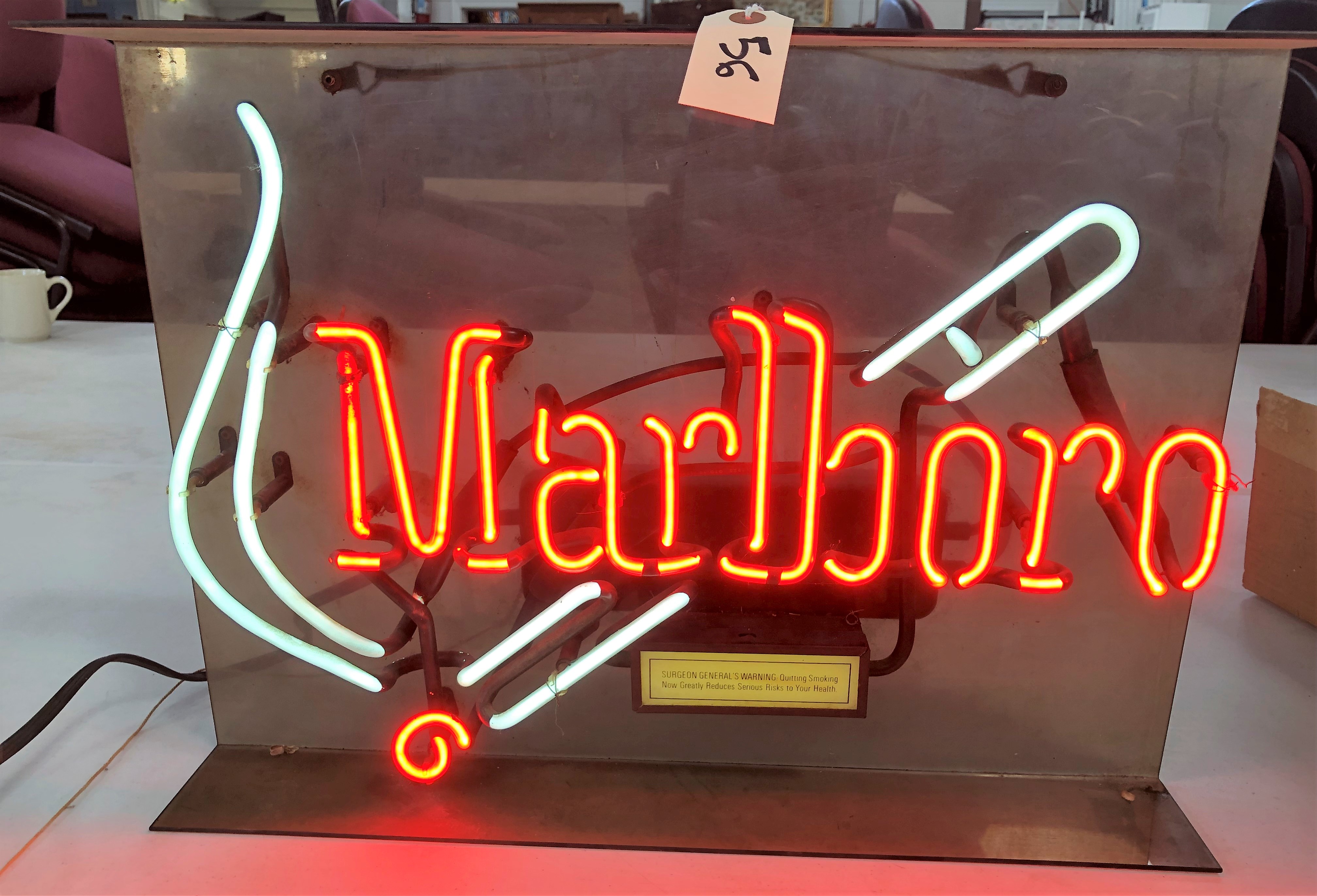 Marlboro Cigarettes Smoke Neon Sign 19"x15" Lamp Bar Pub Store