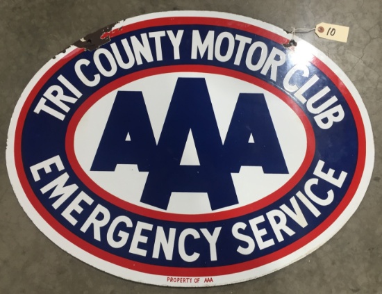 Oval "AAA" Porcelain Double-Sided Sign