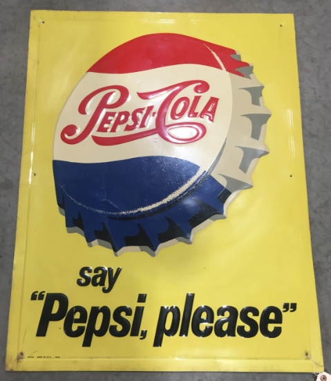 "Pepsi-Cola" Metal Sign