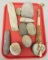 TRAY OF TOMAHAWK STONE FOSSILS
