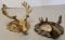 2 - Brass Elk Head  Ash Trays