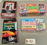 4 PACKS OF ASSORTED TRADING CARDS,