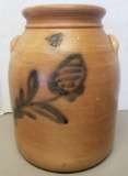 Early Blue Painted Stoneware Crock