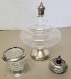 3 - Sterling/Glassware Pieces