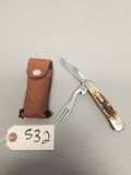 CASE XX USA BONE 6254HB HOBO TRAPPER KNIFE,