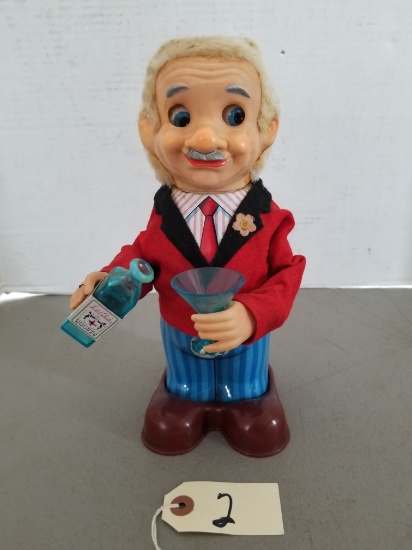 Vintage Battery Operated Mechanical Bartender Toy