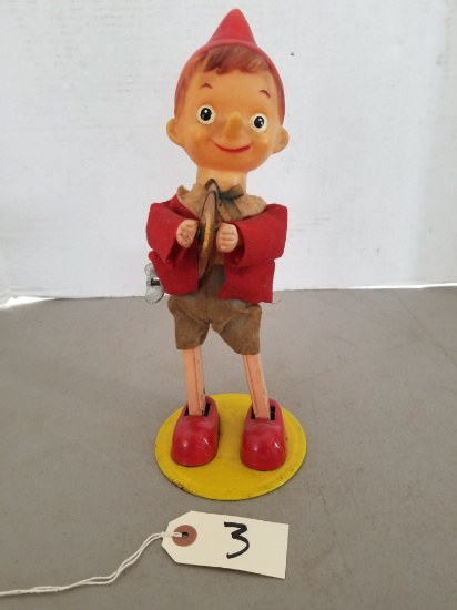 Vintage Pinocchio with Cymbals Wind Up Toy