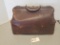 Vintage Leather Luggage Bag With key