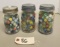 (3) Jars of Assorted Vintage Marbles