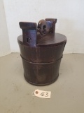 Primitive Wooden Bucket W/ Locking Wooden Lid