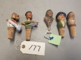 (5) Primitive Wooden German Beer Toppers