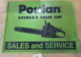 Plastic Poulan Chainsaw Dealer Sign Embossed