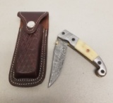 HANDMADE DAMASCUS FOLDING KNIFE.
