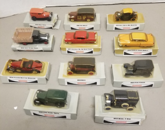 11 assorted mini ERTL model cars,