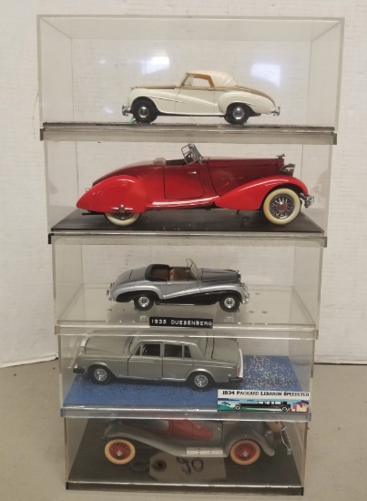 5 assorted die cast model cars,