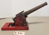 Vintage Tin & Wood Toy Cannon,