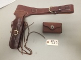 Like New Leather Holster with Ammo Belt,