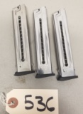3 like new Smith & Wesson 22LR targeted mags,