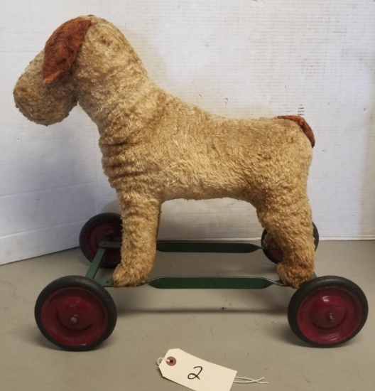 Early Steiff Straw Stuffed Ride-On Dog Toy