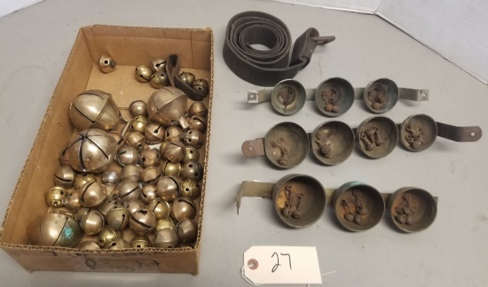 Large Assortment of Brass Sleigh Bells