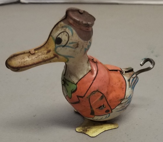 Vintage J. Chein & Co. Tin Litho Wind-Up Duck Toy
