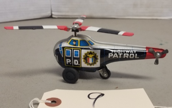 Vintage Tin Litho Highway Patrol #61 Oush Toy