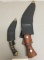 2 handmade Rukri fixed blade knives,