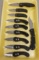 10 assorted folding knives,