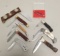 9 assorted folding knives,