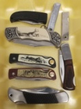 8 Assorted folding knives,