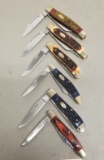 6 unmarked folding knives,